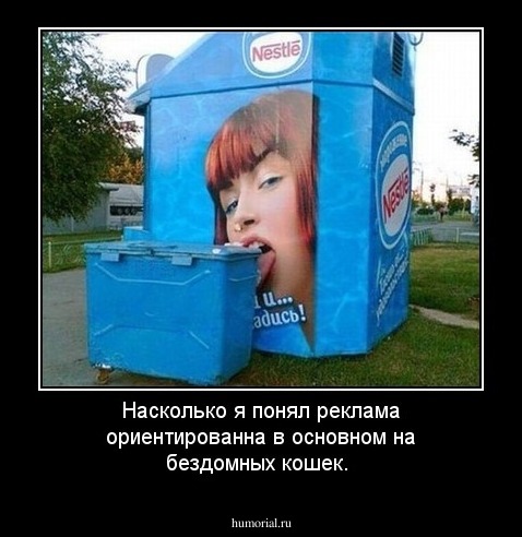 Насколько я понял реклама ориентированна в основном на бездомных кошек.