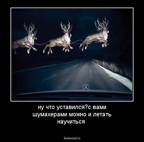 ну что уставился?с вами шумахерами можно и летать научиться 