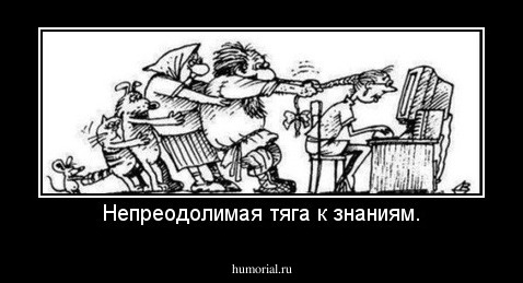 Непреодолимая тяга к знаниям.