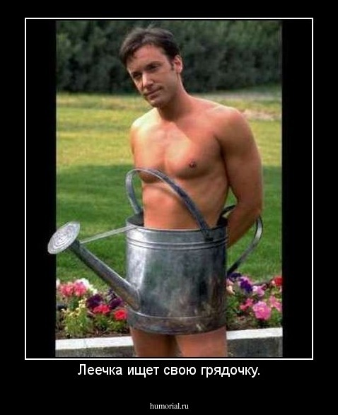 Леечка ищет свою грядочку.
