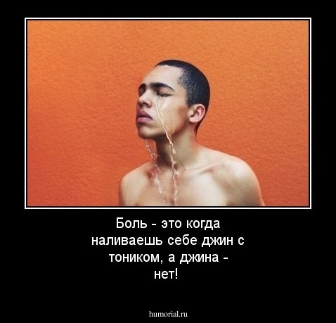 Боль - это когда наливаешь себе джин с тоником, а джина - нет!