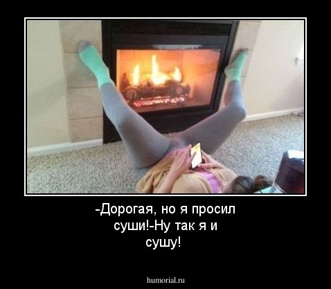-Дорогая, но я просил суши!-Ну так я и сушу!