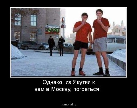 Однако, из Якутии к вам в Москву, погреться! 