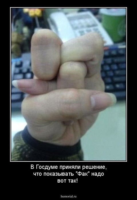 В Госдуме приняли решение, что показывать "Фак" надо вот так!