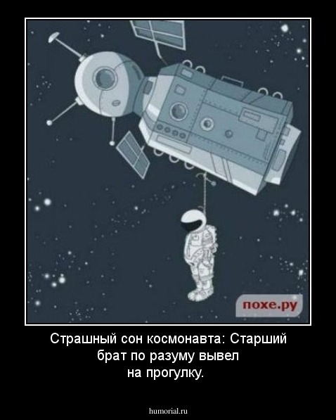 Страшный сон космонавта: Старший брат по разуму вывел на прогулку.