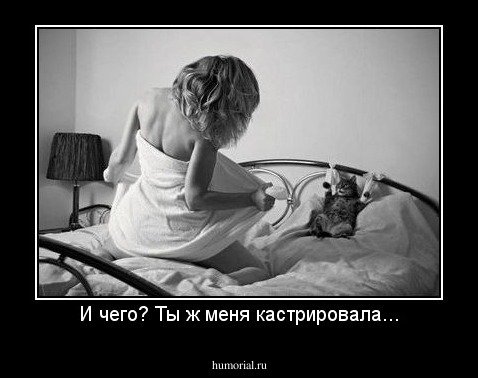 И чего? Ты ж меня кастрировала...