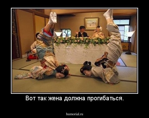 Вот так жена должна прогибаться.
