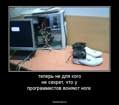 теперь  ни для кого не секрет, что у программистов воняют ноги