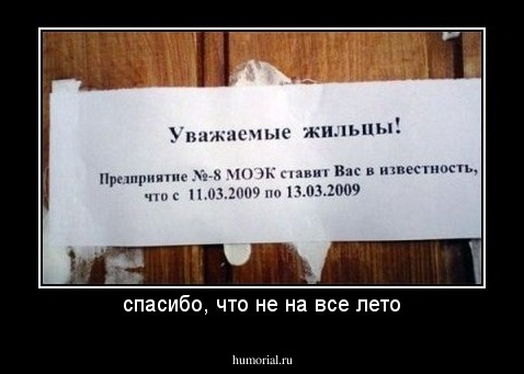 спасибо, что не на все лето