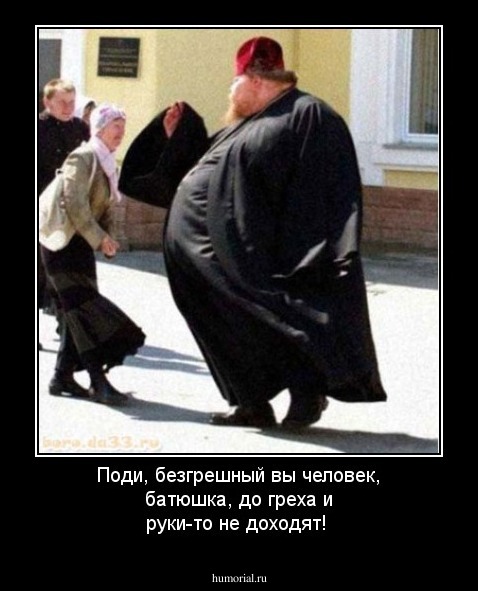 Поди, безгрешный вы человек, батюшка, до греха и руки-то не доходят!