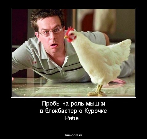 Пробы на роль мышки в блокбастер о Курочке Рябе.