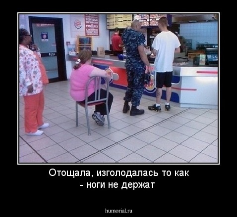 Отощала, изголодалась то как - ноги не держат