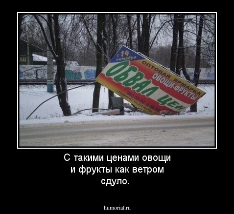 С такими ценами овощи и фрукты как ветром сдуло.