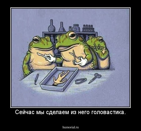 Сейчас мы сделаем из него головастика.