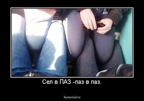 Сел в ПАЗ -паз в паз.