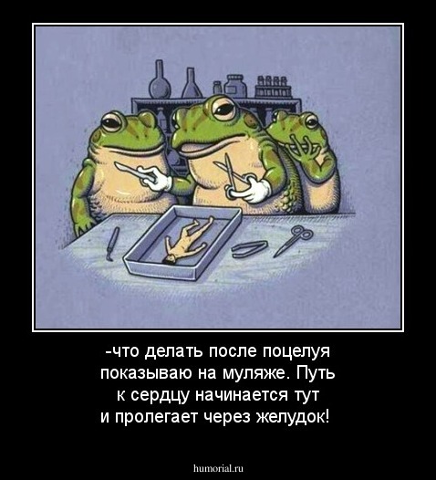 -что делать после поцелуя показываю на муляже. Путь к сердцу начинается тут и пролегает через желудок!