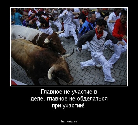 Главное не участие в деле, главное не обделаться при участии!