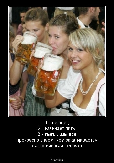 1 - не пьет, 2 - начинает пить, 3 - пьет.....мы все прекрасно знаем, чем заканчивается эта логическая цепочка