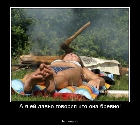 А я ей давно говорил что она бревно!