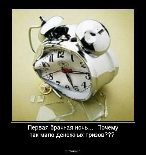 Первая брачная ночь...
-Почему так мало денежных призов???