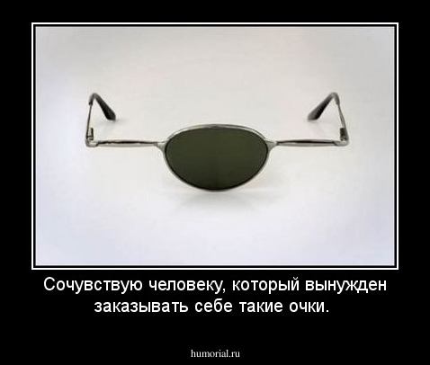 Сочувствую человеку, который вынужден заказывать себе такие очки.