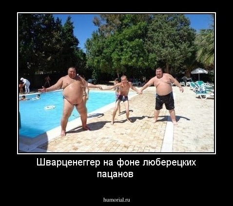 Шварценеггер  на  фоне  люберецких  пацанов  