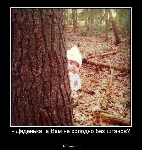- Дяденька, а Вам не холодно без штанов?