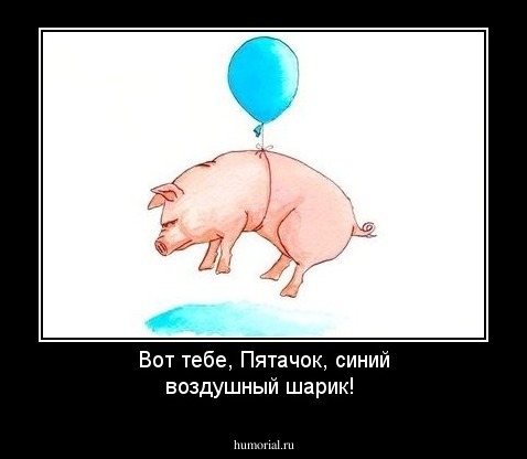 Вот тебе, Пятачок, синий воздушный шарик!
