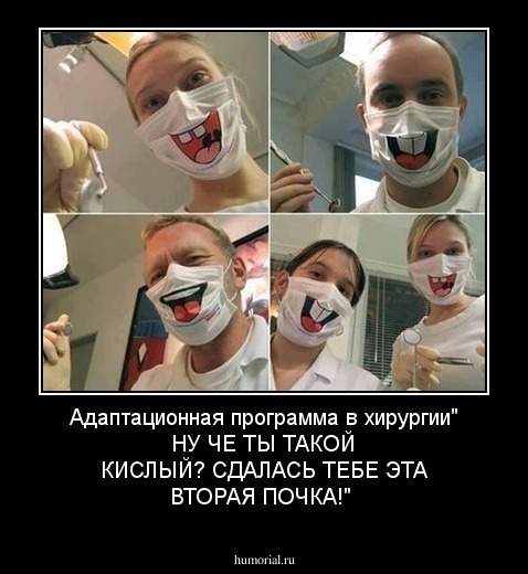 Адаптационная программа в хирургии" НУ ЧЕ ТЫ ТАКОЙ КИСЛЫЙ? СДАЛАСЬ ТЕБЕ  ЭТА ВТОРАЯ ПОЧКА!"