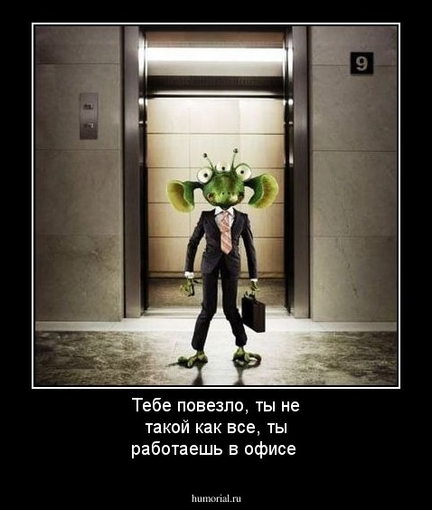 Тебе повезло, ты не такой как все, ты работаешь в офисе