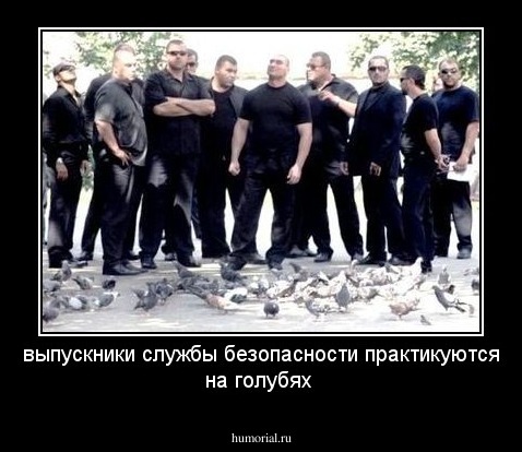 выпускники службы безопасности практикуются на голубях
