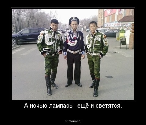 А ночью лампасы  ещё и светятся.