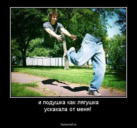 и подушка как лягушка ускакала от меня!