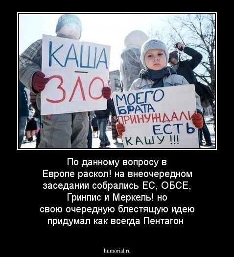 По  данному  вопросу в Европе раскол! на внеочередном  заседании  собрались ЕС, ОБСЕ, Гринпис и Меркель! но свою очередную блестящую идею  придумал как всегда  Пентагон