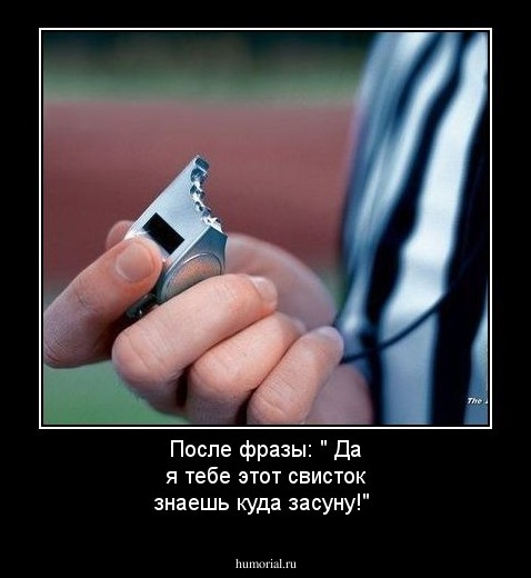 После фразы: " Да я тебе этот свисток знаешь куда засуну!"