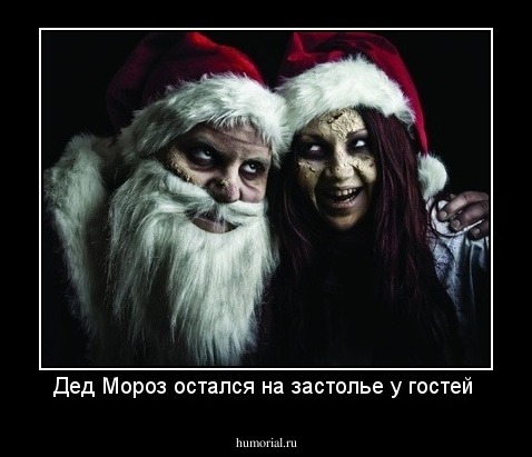 Дед Мороз остался на застолье у гостей 