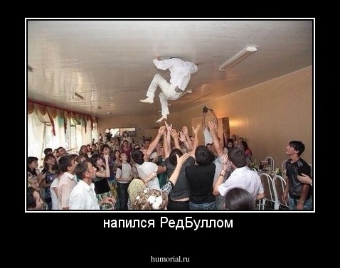 напился РедБуллом 