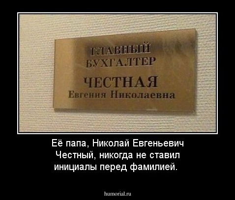 Её папа, Николай Евгеньевич Честный, никогда не ставил инициалы перед фамилией.