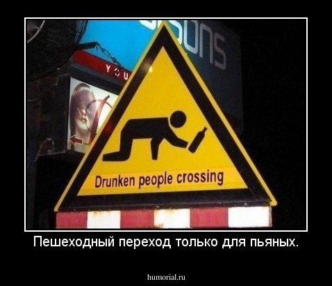 Пешеходный переход только для пьяных.