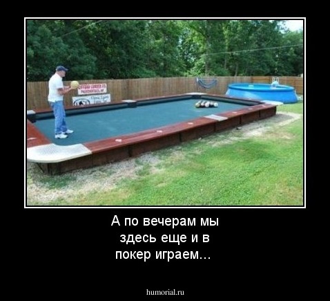 А по вечерам мы здесь еще и в покер играем...