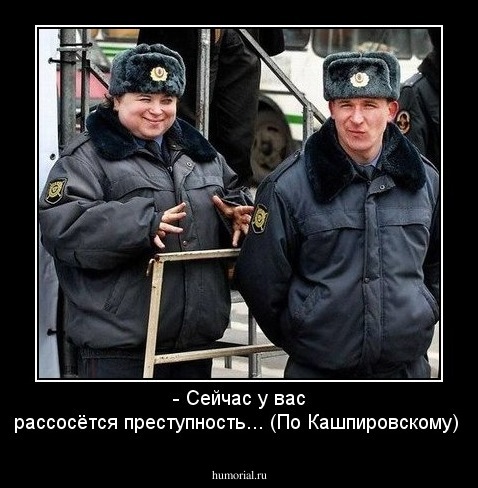 - Сейчас у вас рассосётся преступность... (По Кашпировскому)