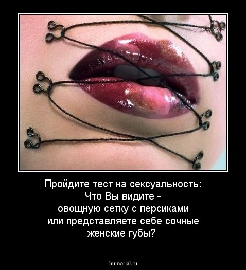 Пройдите тест на сексуальность: Что Вы видите - овощную сетку с персиками или представляете себе сочные женские губы?