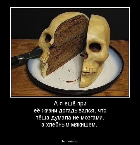 А я ещё при её жизни догадывался, что тёща думала не мозгами. а хлебным мякишем.