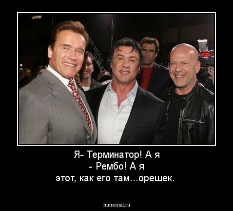 Я- Терминатор! А я - Рембо! А я этот, как его там...орешек.