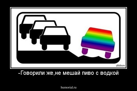 -Говорили же,не мешай пиво с водкой