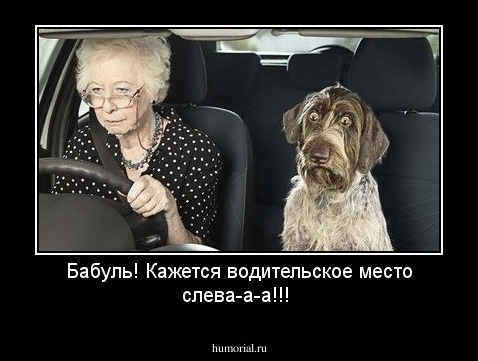 Бабуль! Кажется водительское место слева-а-а!!!