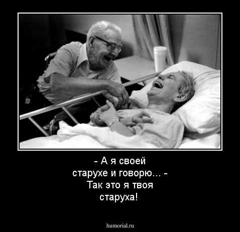 - А я своей старухе и говорю... - Так это я твоя старуха!