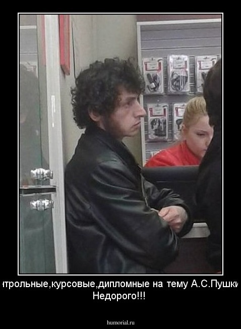 Контрольные,курсовые,дипломные на тему А.С.Пушкин!!! Недорого!!!