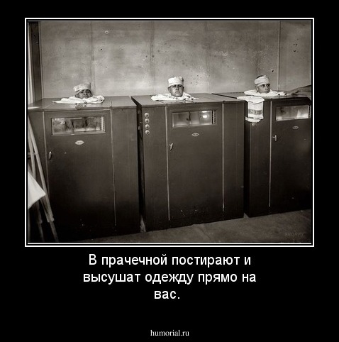 В прачечной постирают и высушат одежду прямо на вас. 