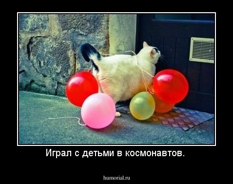 Играл с детьми в космонавтов. 